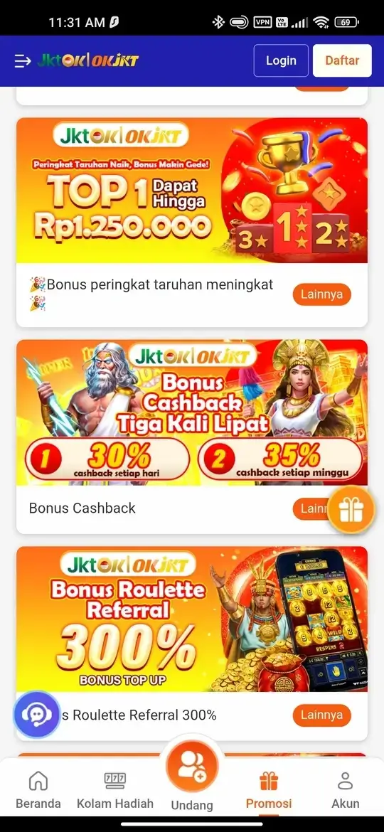 JKTOK promosi dan bonus